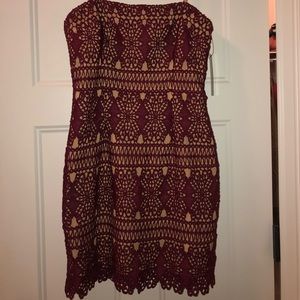 Cute Lulu’s Maroon and Nude Spaghetti Strap